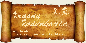 Krasna Radunković vizit kartica